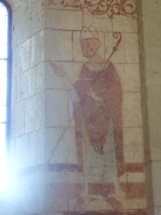 fresque de la chapelle templière de Cressac; photo: JP Schmit